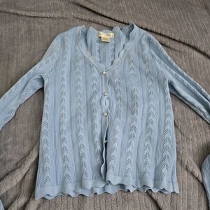 Light Blue Button-Up Cardigan